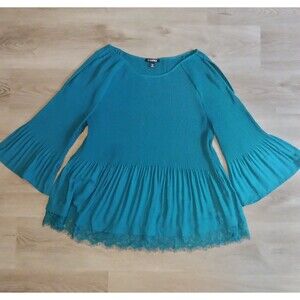 2 XL Roz & Ali Teal Top - slit in sleeve
